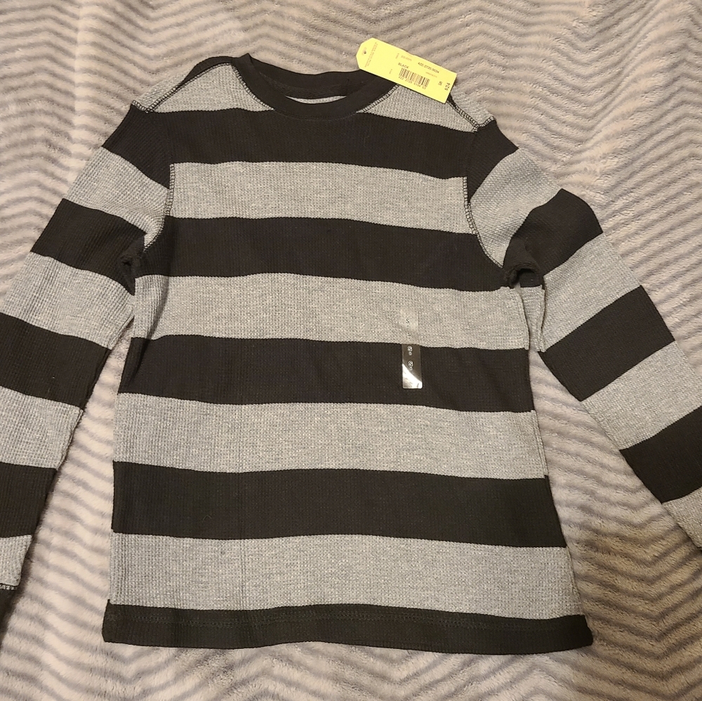 Boys Arizona black and grey stripped shirt
